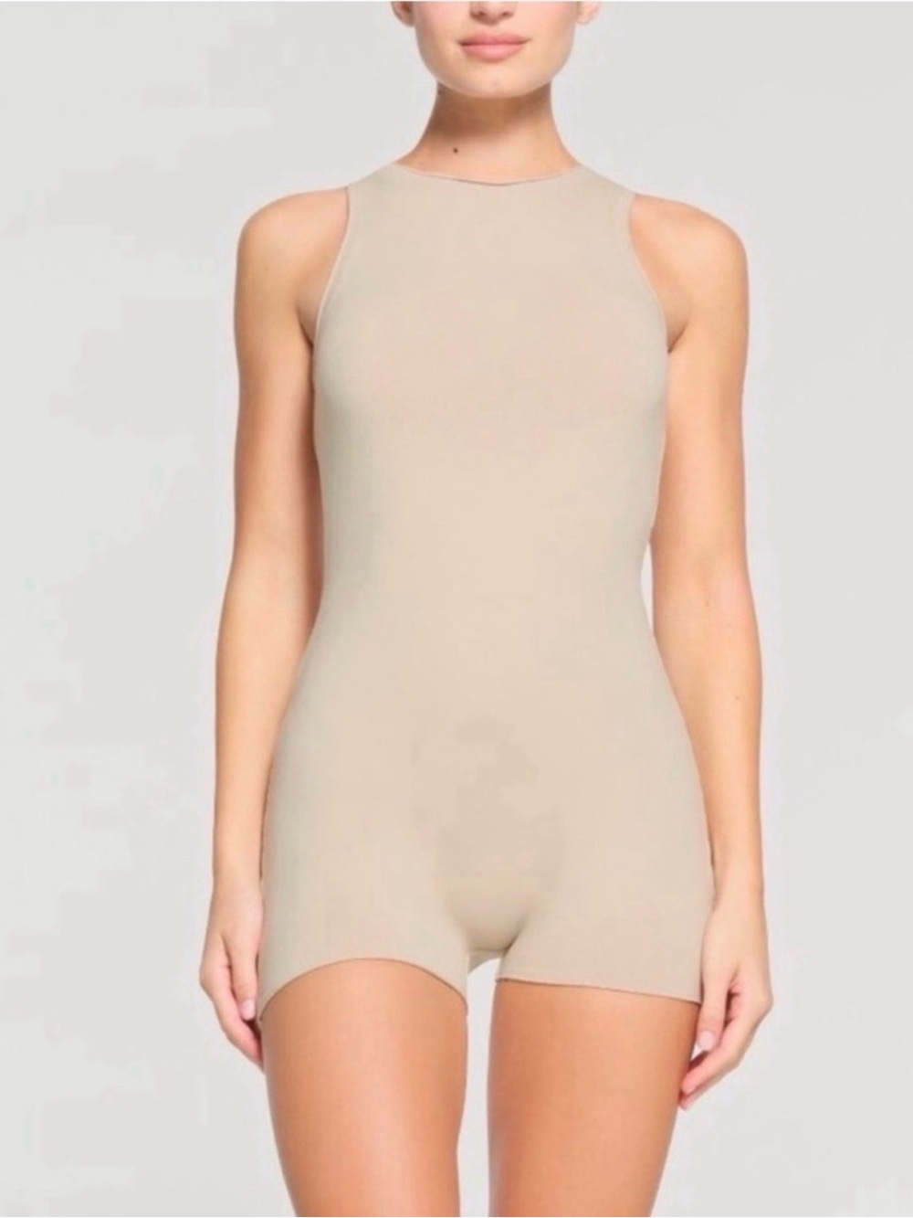 SKIMS Light Beige raw edge Romper. Never worn